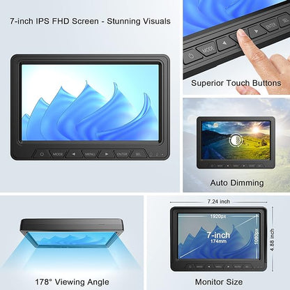 Fookoo HD 1080P 7" Wireless RV Backup Camera System - Image 4