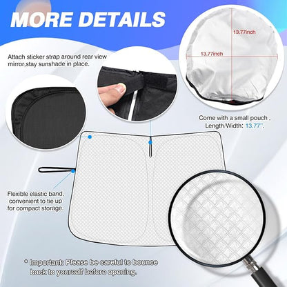 Windshield Sun Shade for Toyota Prius 2023-2025 2026 Accessories Thicken - Image 5