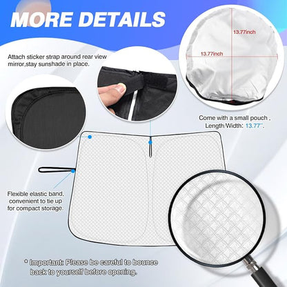 Windshield Sun Shade for Toyota Corolla 2019-2026 Accessories Thicken 6-Layer - Image 5