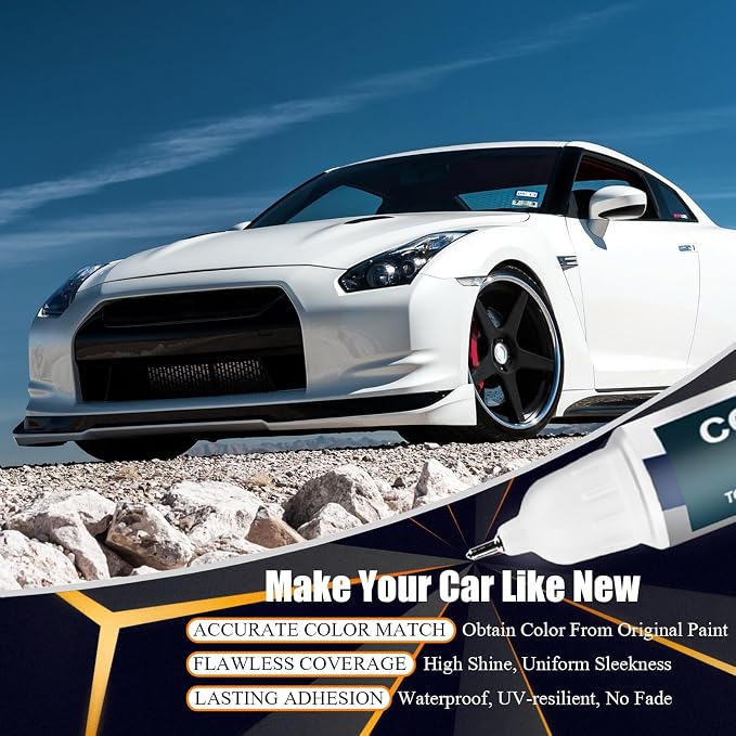 Q10 White Touch Up Paint for Nissan, Car Paint Pen Scratch Repair Two-In-One - Image 4