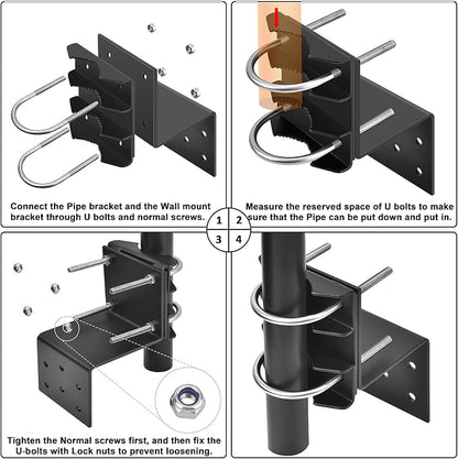 Antenna Mount Outdoor Antenna Pole Mast Mount Bracket- Heavy Duty Steel - Image 6
