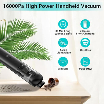 Car Vacuum Portable Cordless, 4-in-1 Handheld Vacuums Cordless, 000PA Strong - Image 3