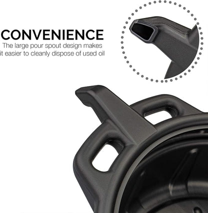 NEIKO 20762A Oil Drain Pan | Black Plastic Anti Splash | Motor Oil Drip Catcher - Image 4