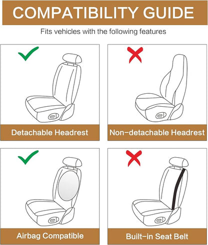 Pariitadin Leather Car Seat Covers Front Pair, Waterproof Breathable Faux - Image 7