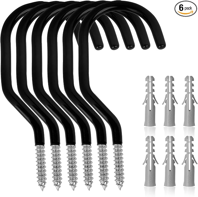 SWANLAKE 6 Pack Heavy Duty Bike Hook, 6 inches, Capacity 100 LBS, Bike Hooks by SWANLAKETOOLS