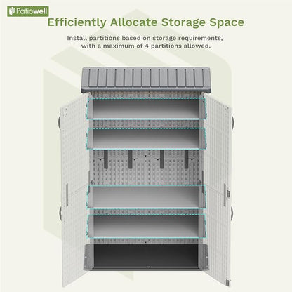 Patiowell Shelf of Plastic Outdoor Storage Cabinet, 26/50 Cu Ft Lockable - Image 5