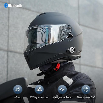 Full Face FreedConn Motorcycle Helmet Bluetooth 5.0 Integrated 2 Way Intercom - Image 2