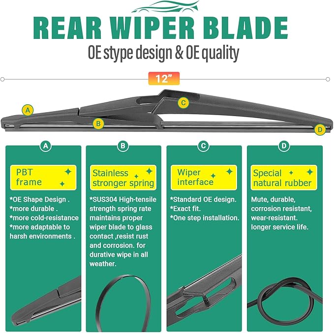 26" 19" 12" Windshield Wiper Blades Replacement - Image 4