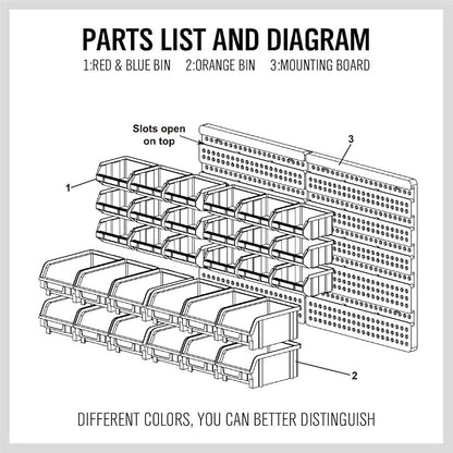 30-Bin Wall-Mounted Storage Rack System - Image 8