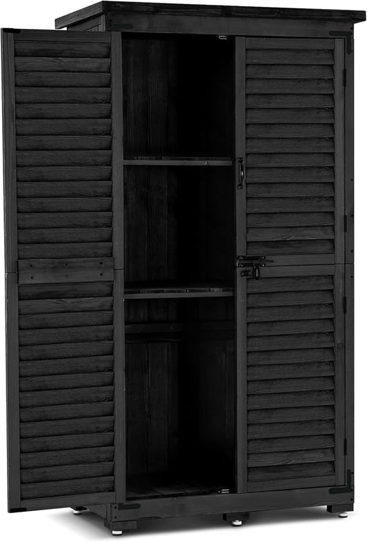 MCombo Outdoor Storage Cabinet, Garden Storage Shed, Outside Vertical Shed by MCombo