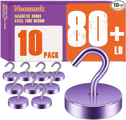 Neosmuk Magnetic Hooks, Cruise Ship Essentials, 80lb+ Heavy Duty Magnetic Hooks by Neosmuk