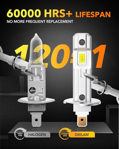 OXILAM H1/H1LL LED Bulbs 30000LM 6500K White Ultra-Bright, 5 Min Quick Install - Image 6
