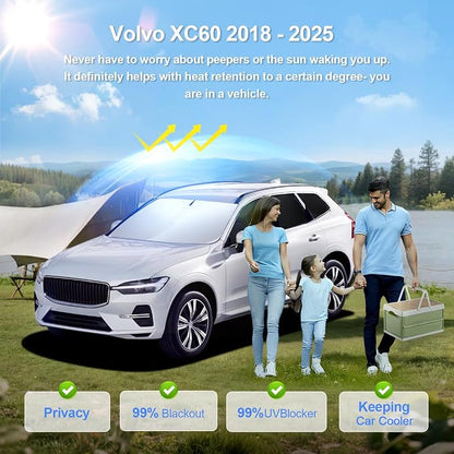 8pcs Car Window Shades for Volvo XC60 2018-2024 2025 Accessories, Windshield - Image 2