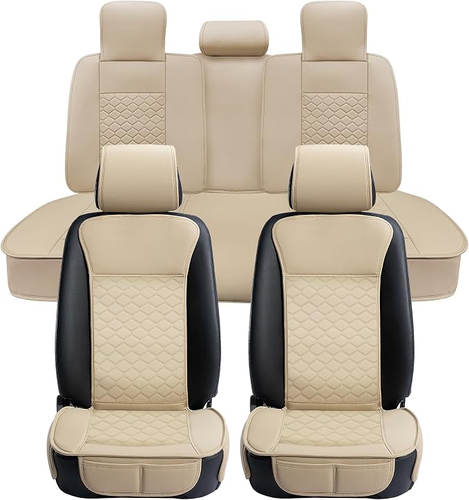 Elantrip Car Seat Cover Full Set Leather Car Seat Protector Universal fit by Elantrip