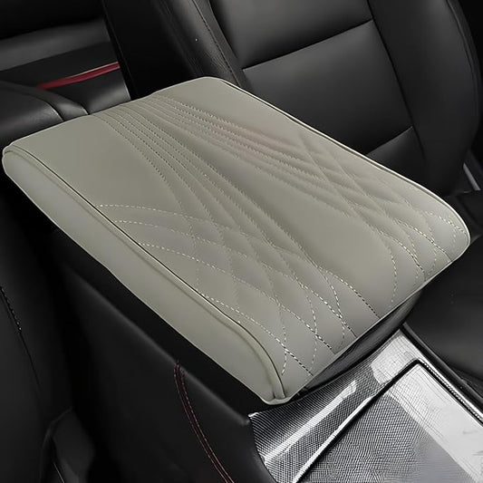 Leather Car Armrest Box Mat by Unknown