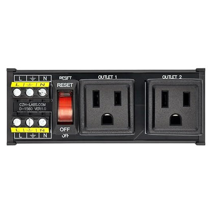 DIN Rail Mount AC 120V NEMA 5-15R Double Receptacles Outlet Power Strip Module by OONO