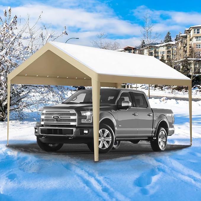 Rutile 10 x 20 FT Carport Replacement Cover, Heavy Duty Car Tarp Canopy Tent - Image 3