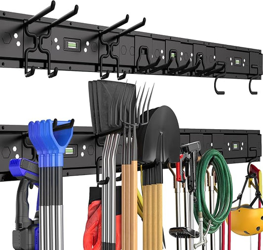 Garage Tool Organizer Wall Mounted, 48 Inches Adjustable Lawn Tool Organizers by Upspotie