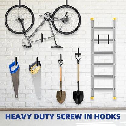 10 Pcs Ladder Hook Screw in Storage Hanger, Wall Mount Garage Storage Hooks - Image 2