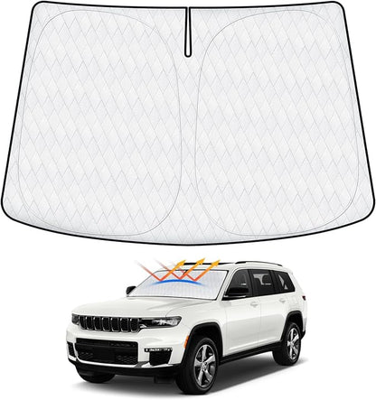 Windshield Sun Shade Fit for Jeep Grand Cherokee/Grand Cherokee L 2021-2024 2025 by cartist