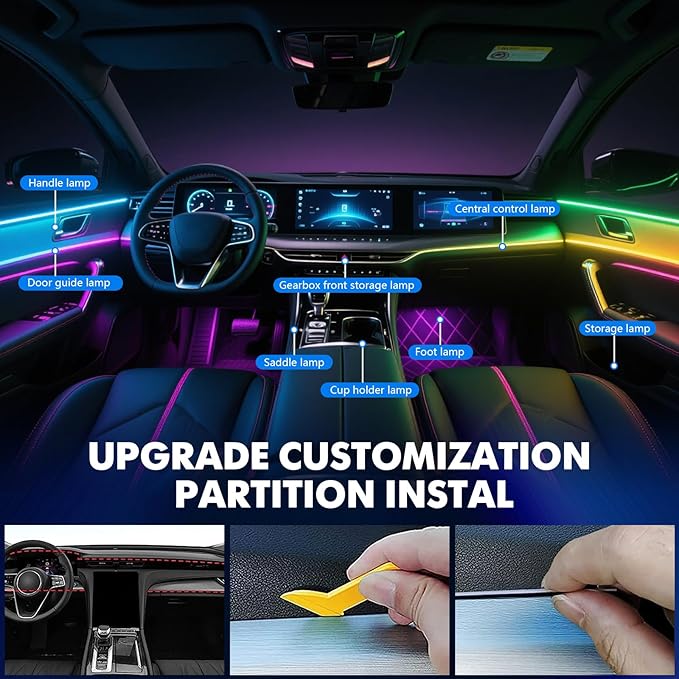 2025 Upgraded Acrylic Interior Car LED Strip Light - Image 8