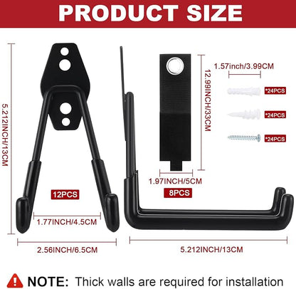 Landhoow 20 Pack Garage Hooks Set Include 12 Pcs Steel Garage Hooks Heavy Duty - Image 2