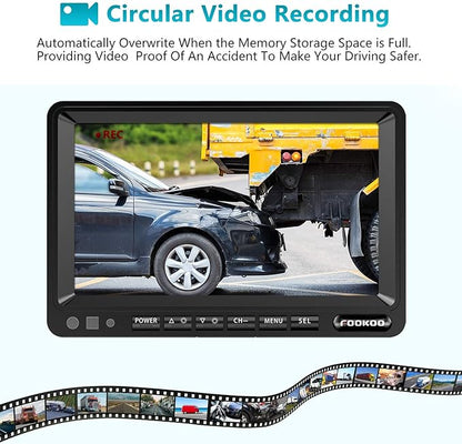 Fookoo Ⅱ HD 1080P 9" Wired Backup Camera System, 9-inch DVR Dual Split Screen - Image 5