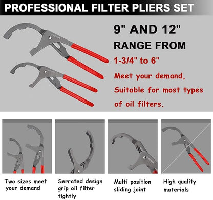 10PCS Oil Filter Wrench Set, 3 Jaw Oil Filter Wrench Tool - Image 4