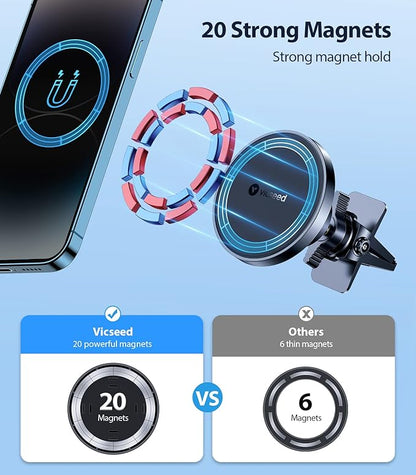 VICSEED for MagSafe Car Mount Magnetic Phone Holder for Car Vent 360 Adjustable - Image 2