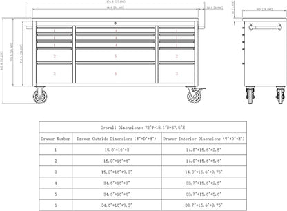 CT Copper Tailor 72-inch Rolling Tool Chest - Image 2