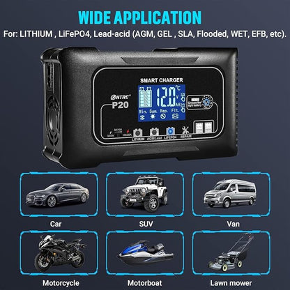 20Amp Smart Lithium Battery Charger, 12V and 24V, Lead-Acid Car Battery Charger - Image 5