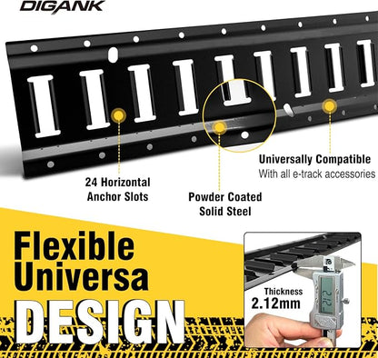 E Track 4'（4 Pack） with Powder-Coated Steel Trailer Tie Down - Image 3