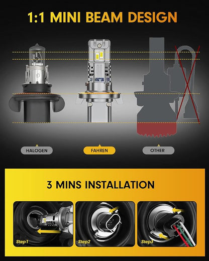 FAHREN 9008 H13 Bulbs, Lastest 45000LM High Visibility, 6500K Cool White - Image 4