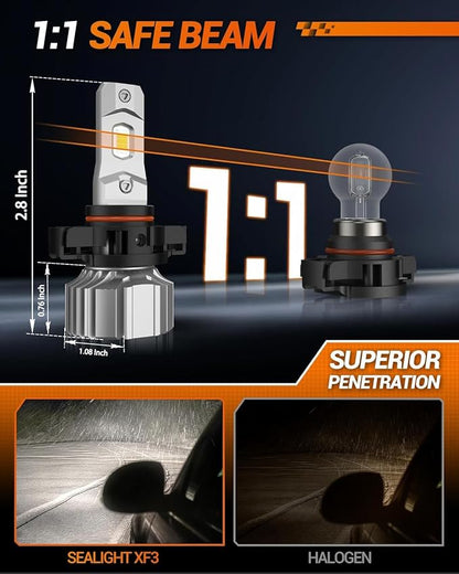 SEALIGHT 5202 LED Fog Light Bulbs or DRL, 18000LM 800% Brightness 5202 5201 - Image 6
