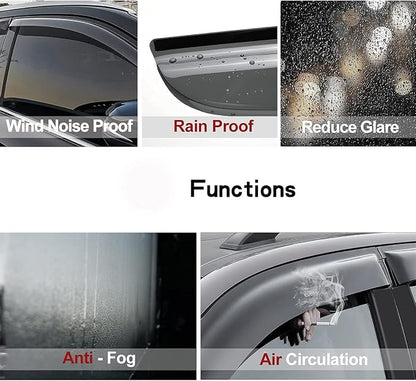 Side Window Wind Vent Deflector, Dark Smoke Nice Window Visor fit - Image 2