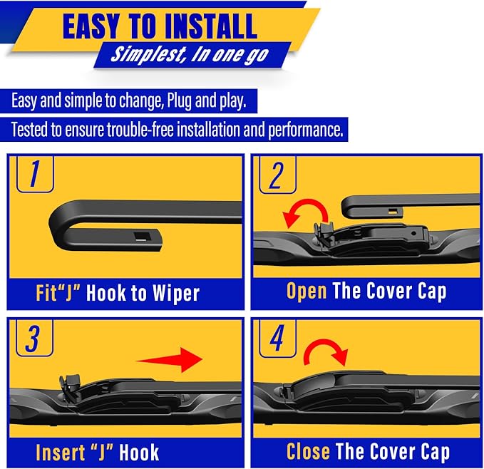 3 wipers Replacement for 2008-2019 2020 Dodge Grand Caravan, Chrysler Town & - Image 8