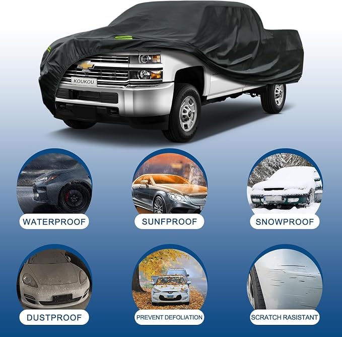 KouKou Truck Cover Waterproof All Weather, 7 Layers Heavy Duty Pickup Cover - Image 4