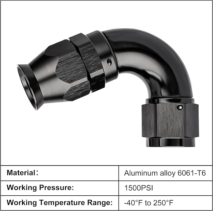 EVIL ENERGY 6AN 120 Degree PTFE One Piece Full Flow End Hose Fitting Aluminum - Image 3