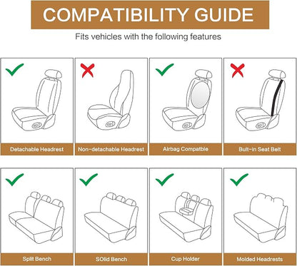 Pariitadin Leather Car Seat Covers Full Set, Waterproof Faux Leather Seat Covers - Image 7