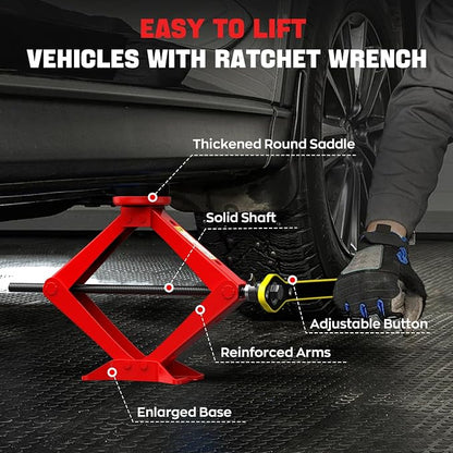 Scissor Jack for Car 2.5 Ton Car Jack Kit, Tire Changing kit - Image 3