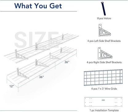 FLEXIMOUNTS 12-inch-by-72-inch Wall Shelf Garage Storage Rack Wall Mounted - Image 3