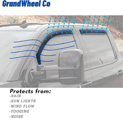 Window Deflectors Smoke Tinted in-Channel Side Window Vent Visor Deflectors - Image 8