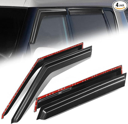 Auto Dynasty 4Pcs Carbon Fiber Pattern Window Visors Compatible by AutoDynasty