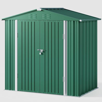 Gizoon Outdoor Storage Shed 6 x 4 FT, Galvanized Metal Garden Shed - Image 8