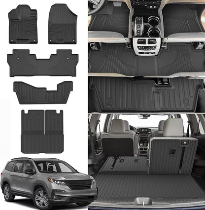 Floor Mats Compatible with Honda Pilot 8 Seats 2016-2022 by TTXLIGHTING%C2%AE