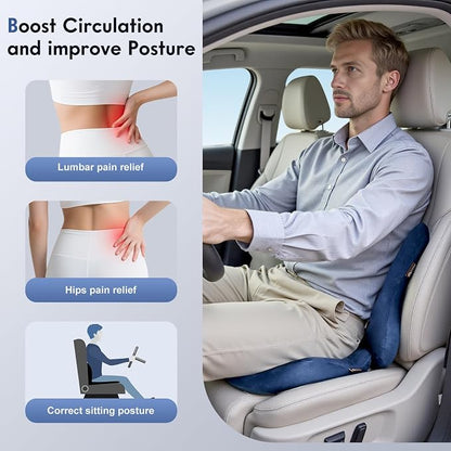 Coverado Memory Foam Car Seat Cushion and Lumbar Support Pillow - Image 2