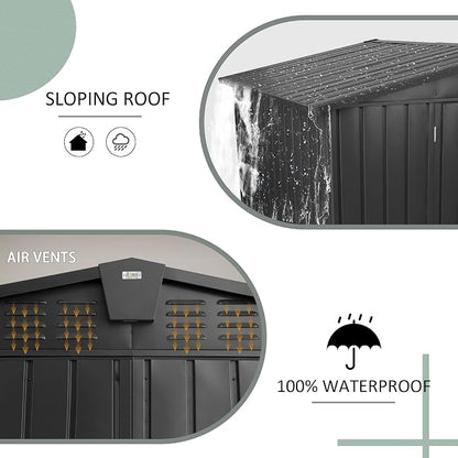 Domi Outdoor Storage Shed 8.2' x 6.2', Metal Steel Utility Tool Shed Storage - Image 2