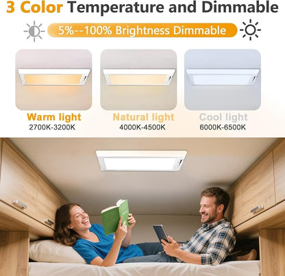 RV Lights Interior, 3 Color RV LED Super Bright Fixture, 12V RV Ceiling Dome - Image 3