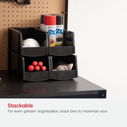 IRIS USA Stackable Bins, Plastic Hanging Open Front Shelf Bin Storage Organizer - Image 7