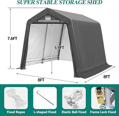 8' x 8' Outdoor Storage Shelter Shed- Heavy Duty Storage Tent - Image 2